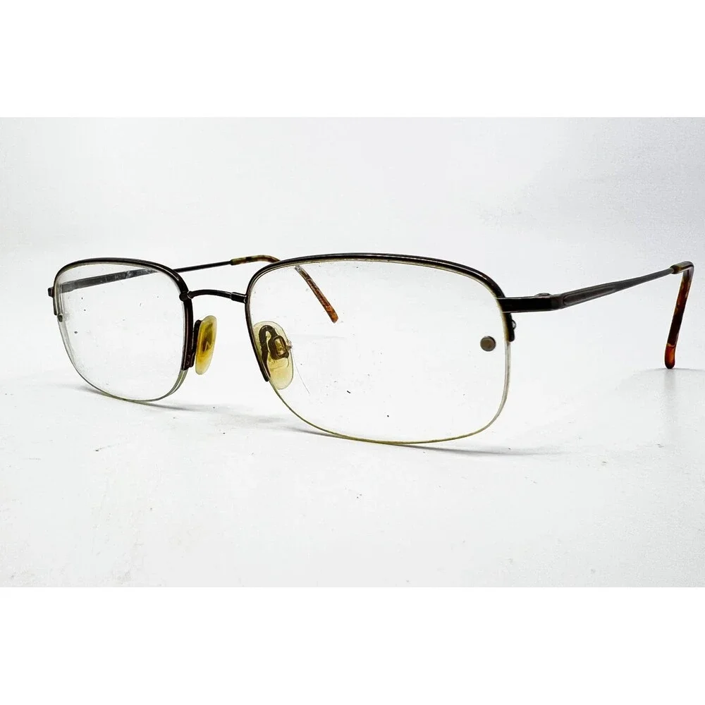Flexon 608 By Marchon Eyeglasses Mens Coffee Brown Half Rim 54-19-140